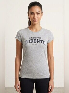 5 For $25✨️University Of Toronto Est. 1827 Cotton Grey T-Shirt Top Womens Small